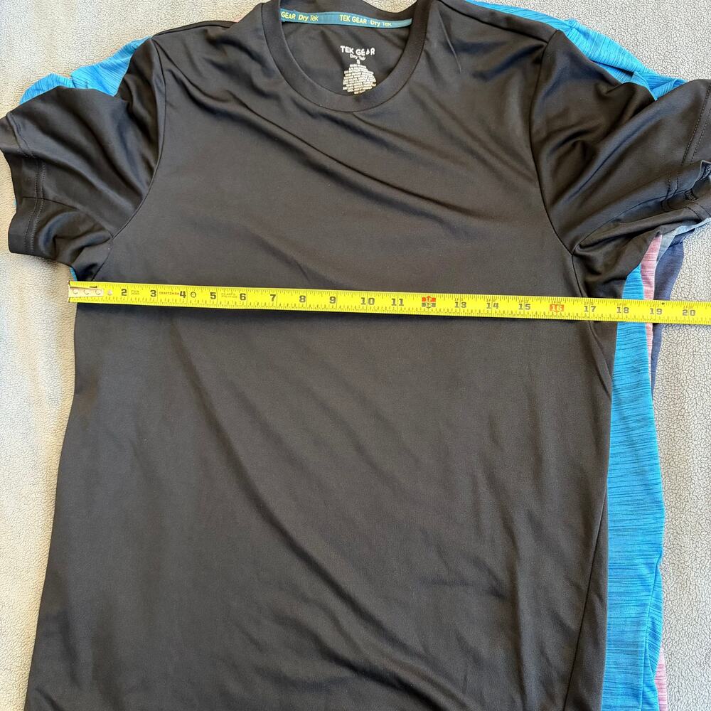 TEK GEAR Dry Tek Performance 5 Shirts Small Lot Blue Red Gray Black Running 5pc - Picture 5 of 11